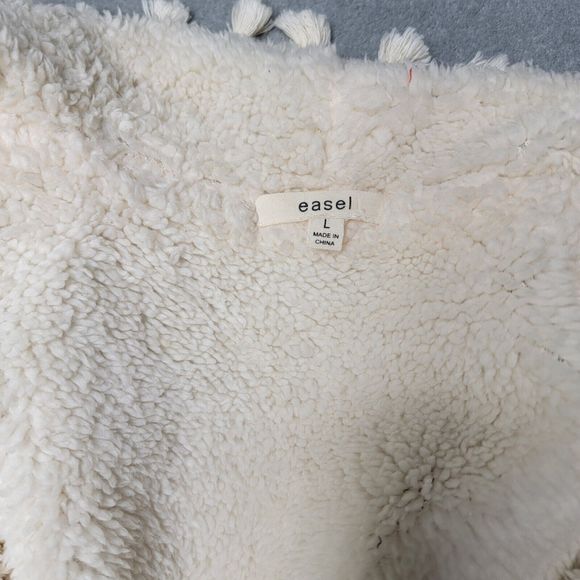 Easel Soft Sherpa Lined Orange Plaid Vest  Womens Size Large Cozy Warm‎ - Picture 4 of 8